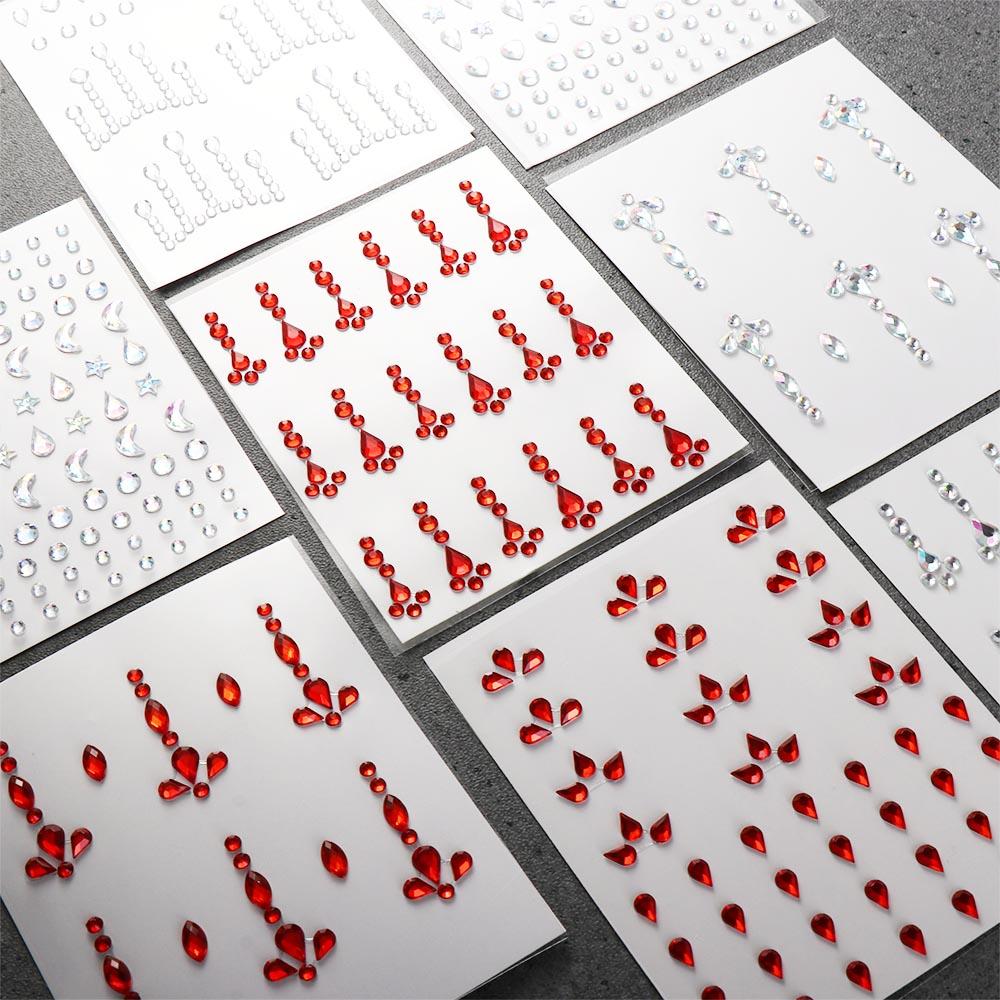 DIY Face Rhinestone Stickers Body Colored  Eyeliner  Decals Face Tattoo Stickers