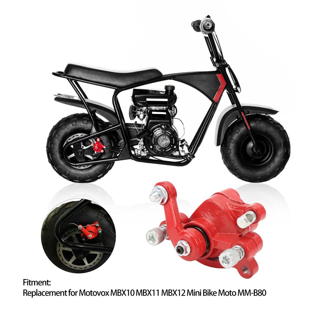 Rear Disc Brake Caliper with 2‑Brake Pad Steel Alloy Replacement for Motovox MBX10 MBX11 MBX12 Mini Bike Moto MM‑B80