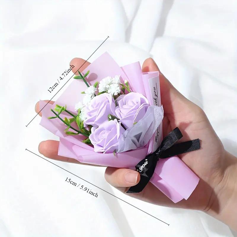 1 Mini Rose Bouquet, with good es, Valentine's Day, Mother's Day, Teacher's Day gifts, Artificial roses