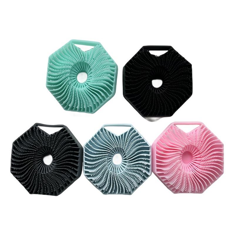 Silicone For Brush Body Showering Polygonal Silicone Bath Brush Portable Massage Brush For Fish Fins