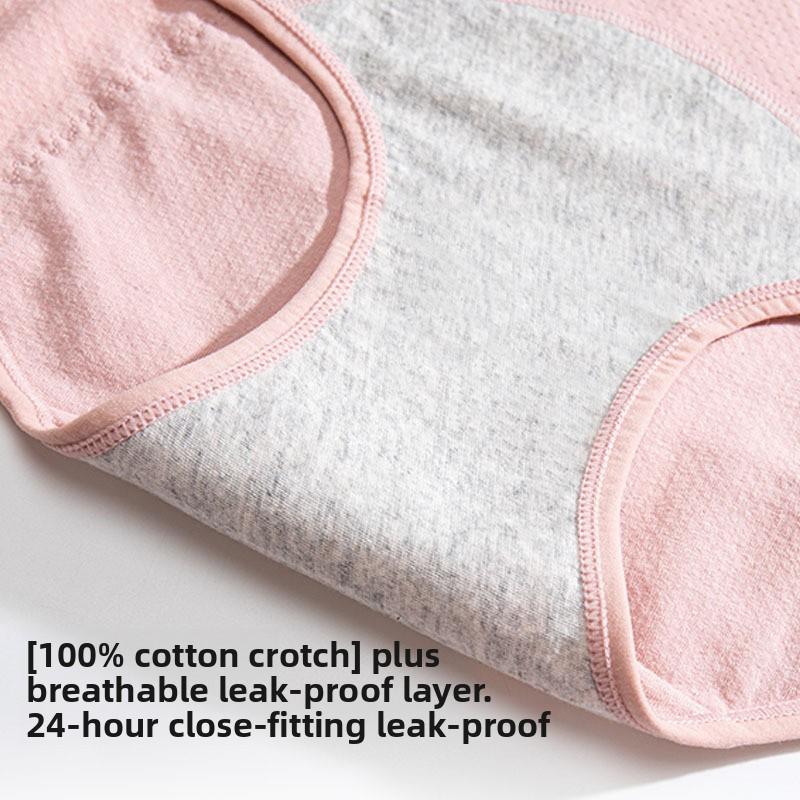 Female Spring and Autumn Pure Cotton Menstrual Period Prevention Side Leakage Breathable Waist Triangle Briefs