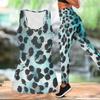 Leopard Print Yoga Outfit for Women Fashion Workout Leggings Fitness Sports Casual Yoga Set Sports Suit