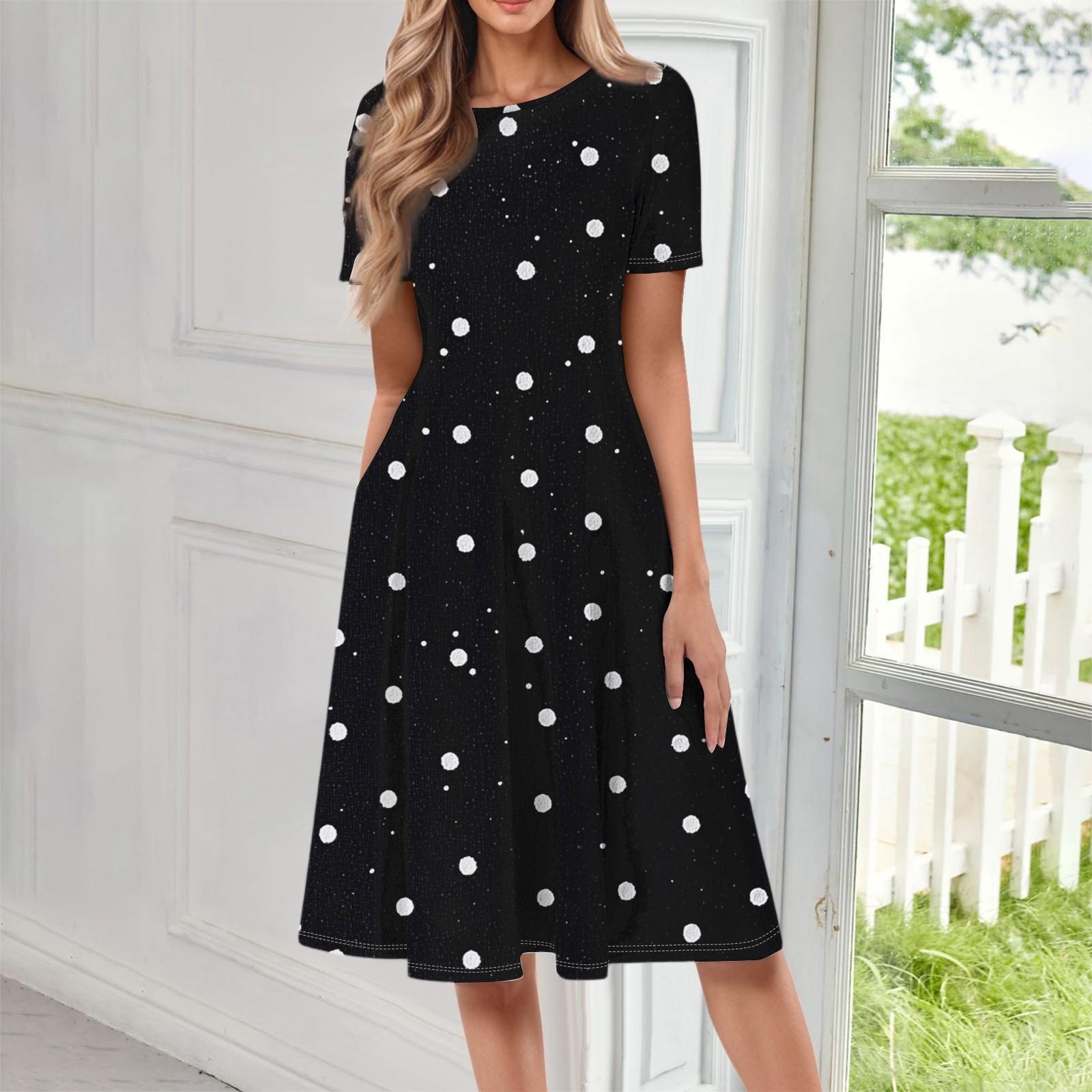 

Платья для женщин, летние, повседневные, на пуговицах, с V-образным вырезом, с коротким рукавом, для работы, платья XL чёрный