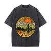 I Hate People Mountain Camping Sunset Graphic Washed Short Sleeve Loose Streetwear Tee Hip Hop
