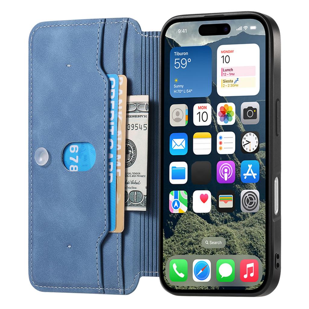 CASENEO For iPhone 16 Case Cross Texture Leather Detachable Magnetic Phone Cover