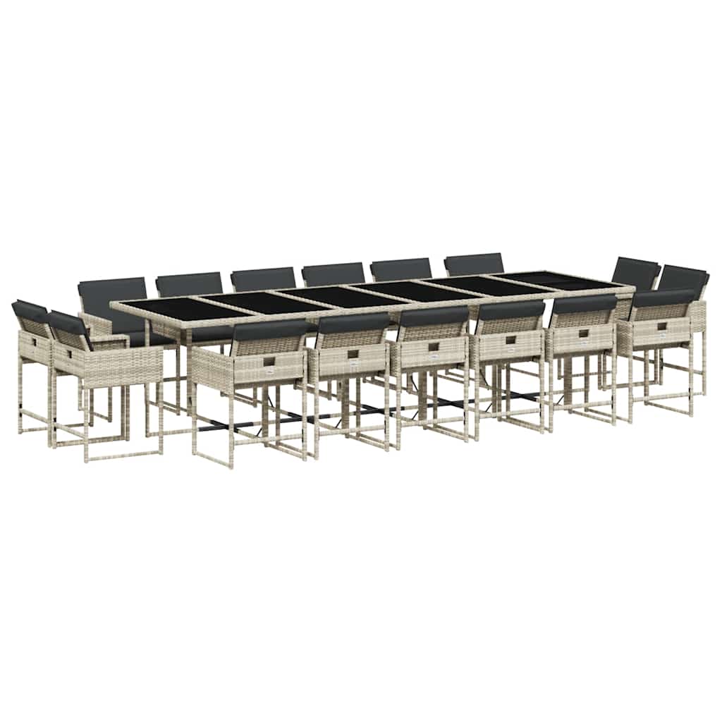 Vidaxl 17-Cz. Garden Furniture Set With Cushions, Light Grey