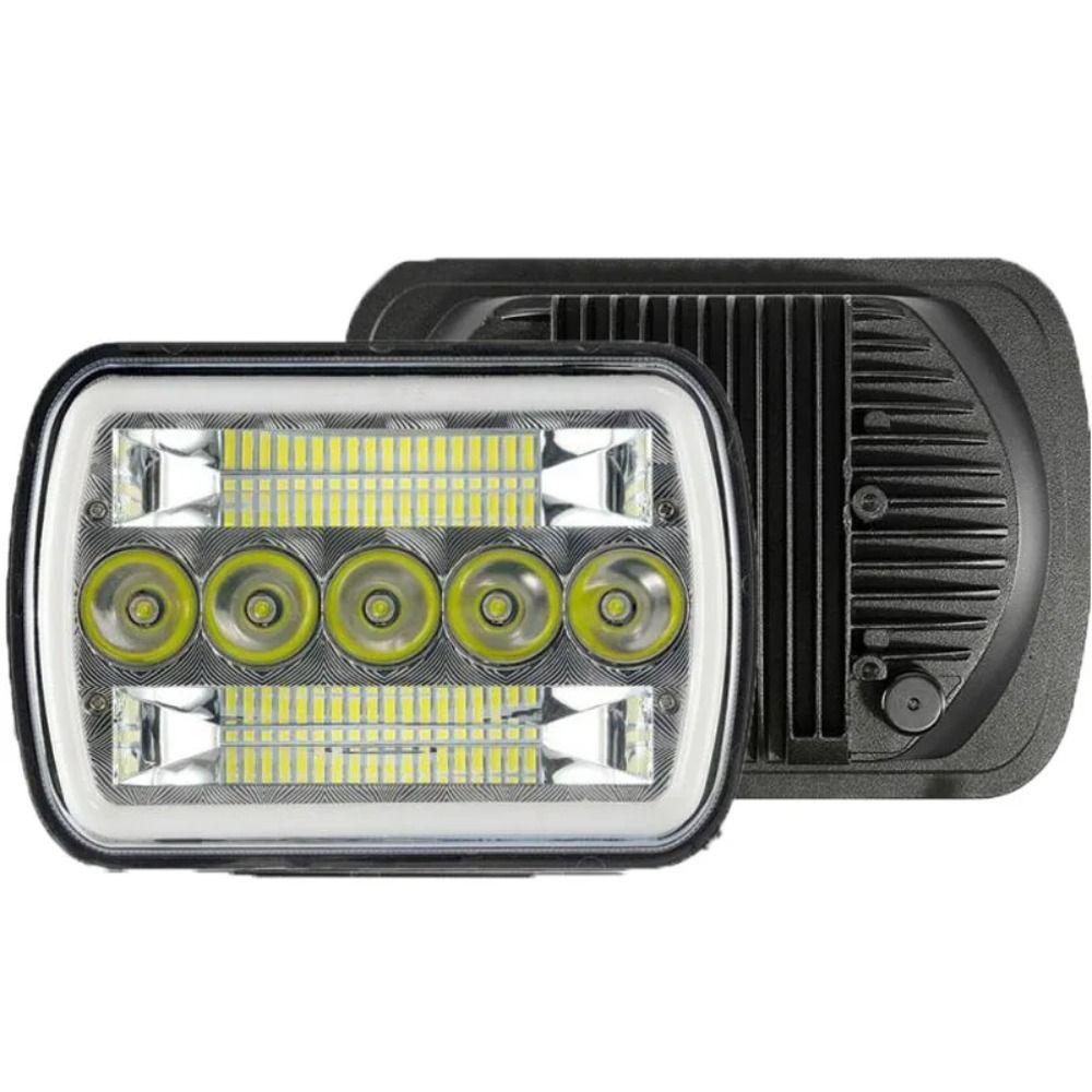 Square Design Led Headlights Amber DRL Headlight Assembly Automotive Headlamp  Car Modification