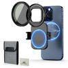 JJC Upgraded MagSafe Compatible Smartphone Lens Filter Adapter 67mm Variable ND Filter Neutral Density Compatible with iPhone and 67mm Magnetic