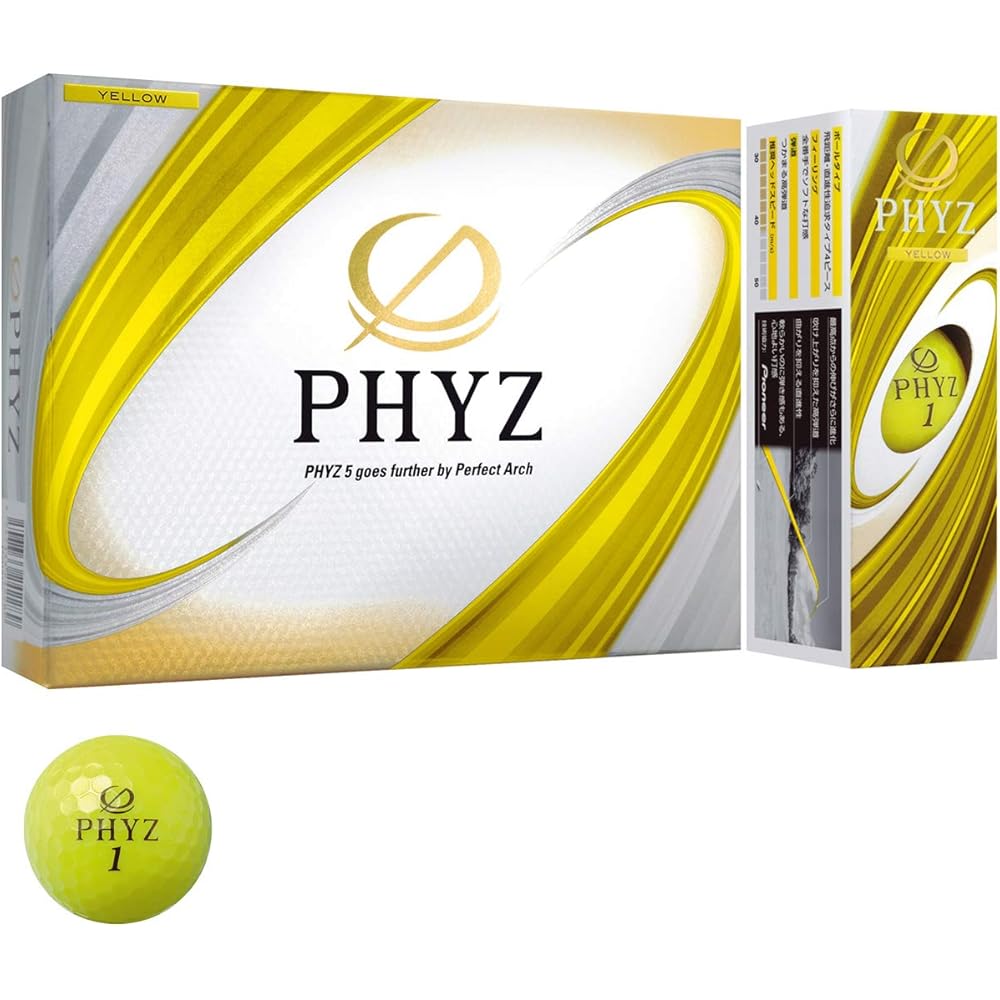 Bridgestone PHYZ Golf Balls Yellow 12 Pack 1.68 Inches Diameter