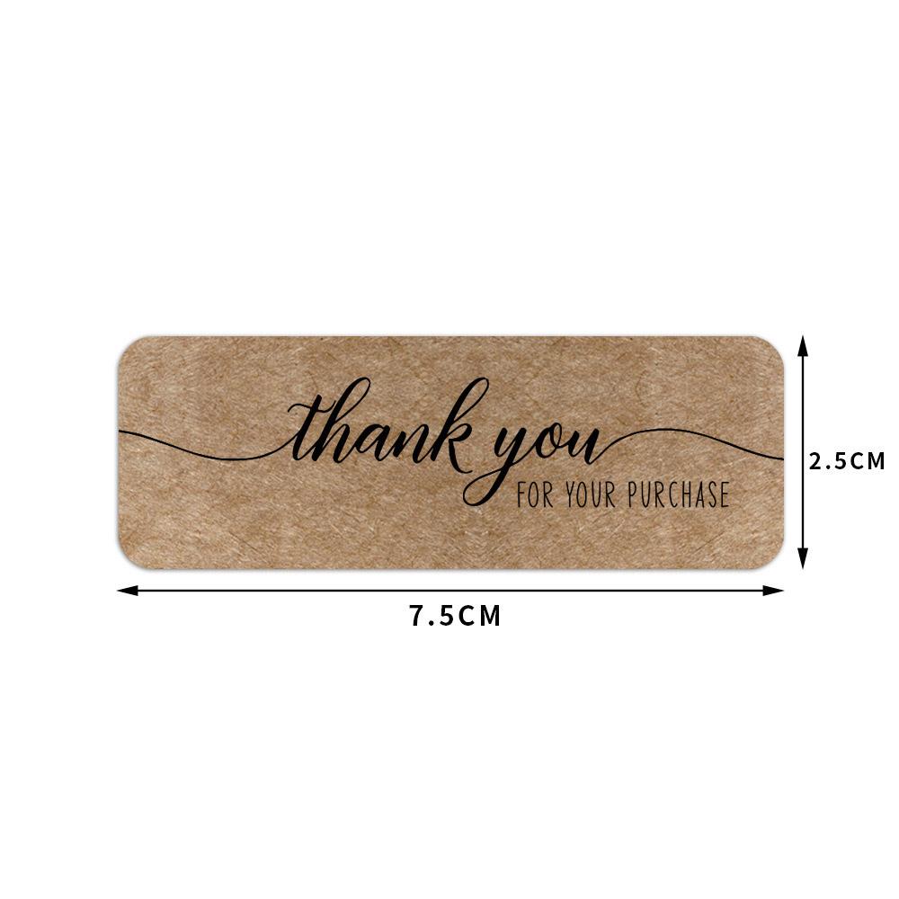 120PCS/Roll Rectangle Envelope Sealing Stationery Handmade Labels Kraft Paper Decals Thank You For Your Order Stickers Business