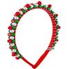 1pc Beaded Christmas Headband with Red Green Beads - Golden Accents Bell Charm, Hand-Wrapped Festive Party & Holiday Accessory