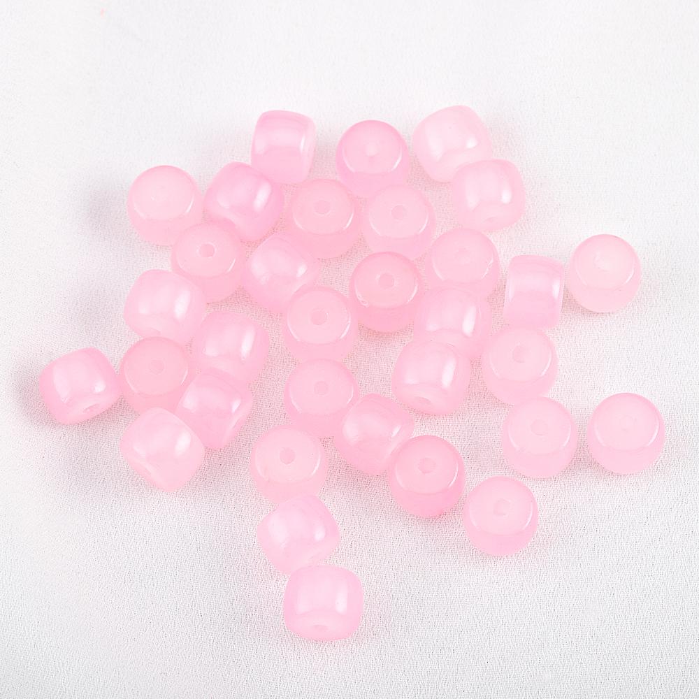 120pcs 8.5mm Colorful Glass Apple Beads Flat Round Cylindrical Spacer Bead DIY Craft Necklaces Bracelet Jewelry Making Materials
