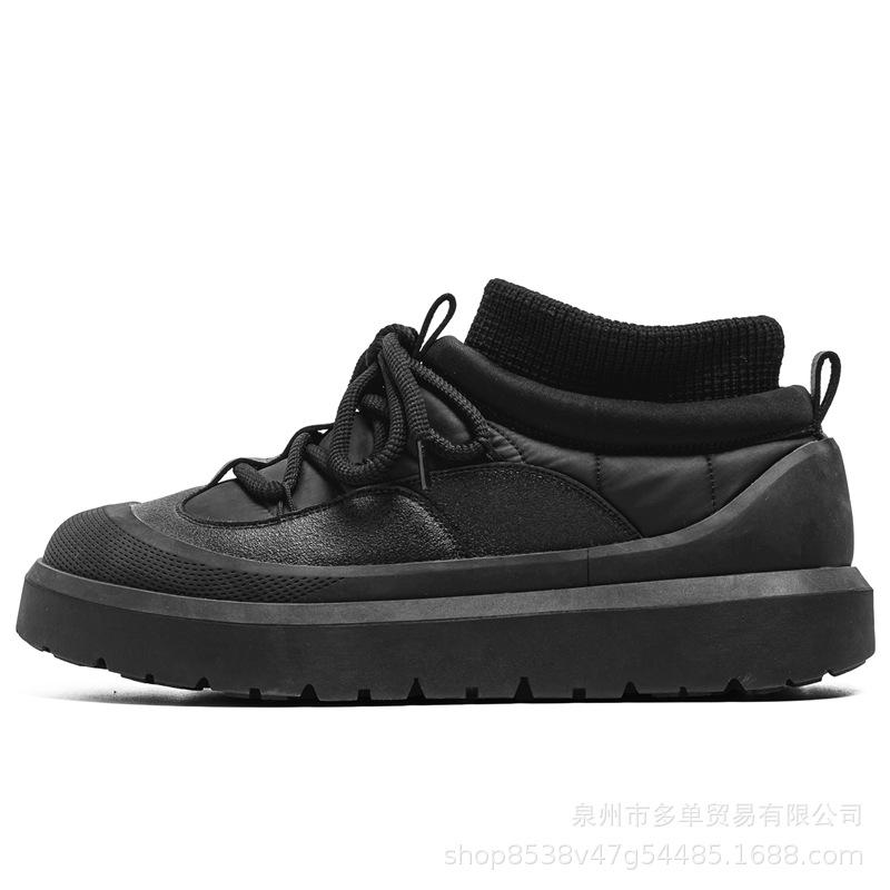 Cotton shoes winter velvet thickened new warm and comfortable socks Martin boots thick-soled low-top snow boots 36 чёрный