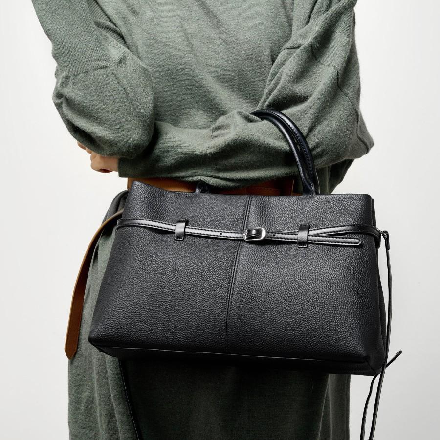High-end genuine leather handbag for women, 2025 new spring-summer large-capacity commuter platinum bag, ladies' bag, briefcase