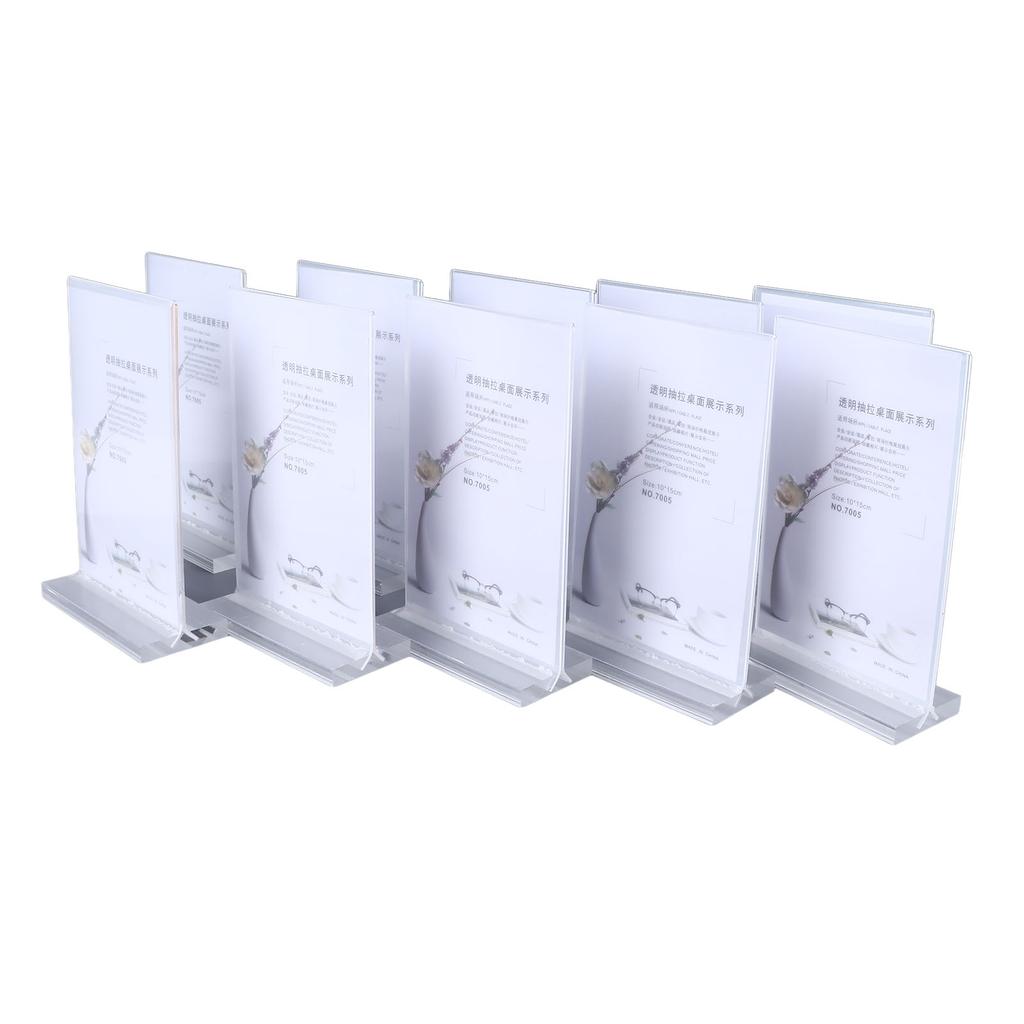 10 Pcs Clear Acrylic Place Card Holder Acrylic Sign Holder Transparent T Shaped Double Sided