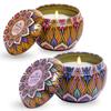 Scented Candles Diwali Gift Set for Men & Women,60gm Each Soy Wax Eco-Friendly Printed Tin, Pack of 2 (Lavender Citrus & Bulgarian Rose)