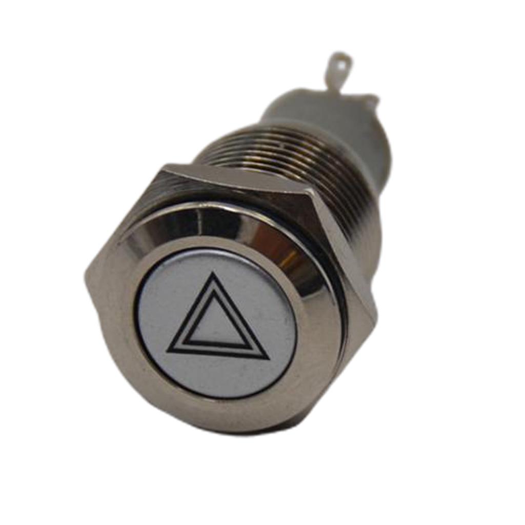 Car Push Switch Universal Red LED Pushbutton Switches Auto Emergency Hazard Warning Light Push Button On//Off Switch with Rubber Coil 16mm//0.6in Aluminum