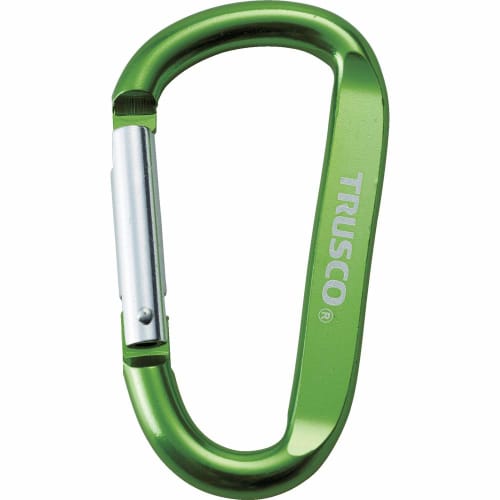 TRUSCO Carabiner, 8mm X 80mm, D-Type, Green