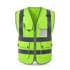 High Visibility Reflective Safety Vest Zipper Front Vest With Reflective Strips Construction Workwear Safety Reflective Vest