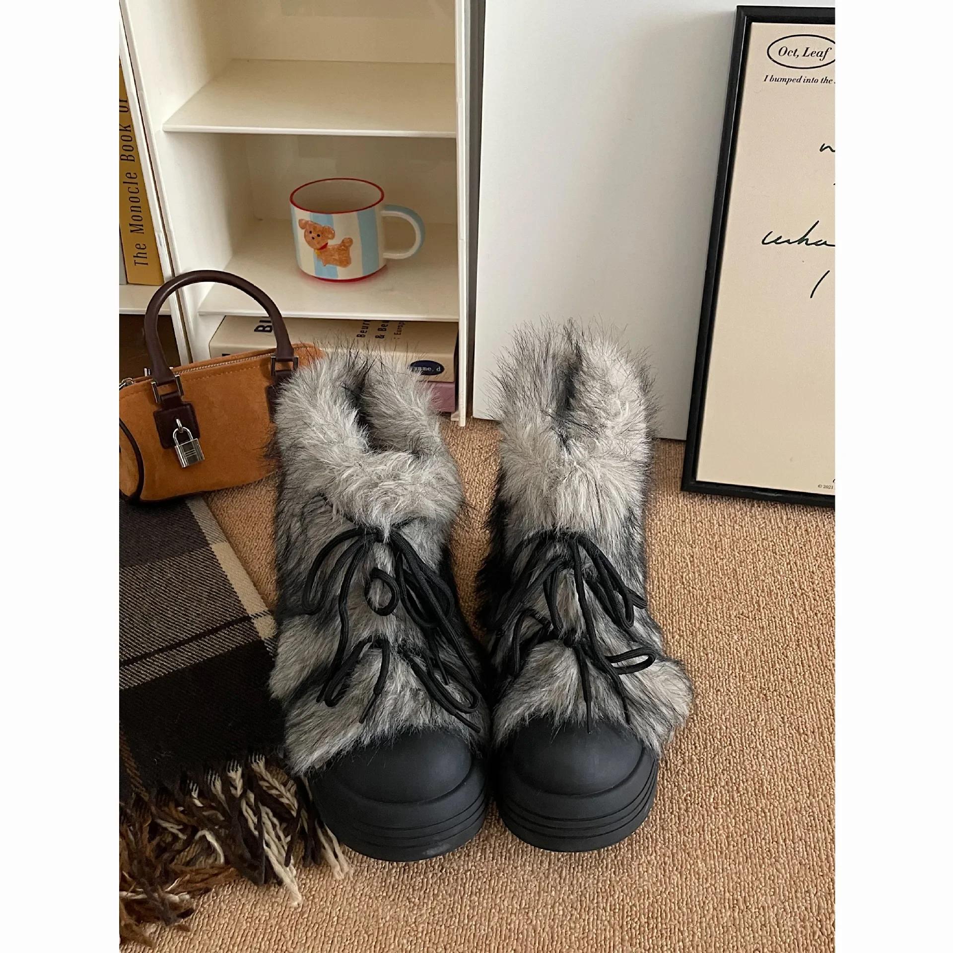 

Fashion Add Pile Thickening Increase Thick Soled Snow Boots Women s 2025 New Winter Warm Wooly Cotton Boots 40 чёрный