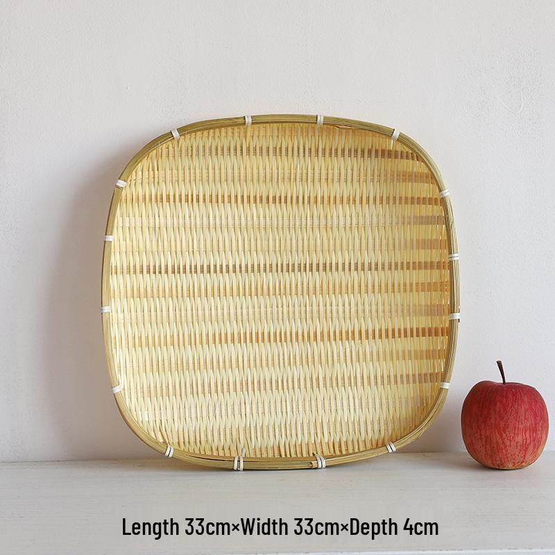Handmade Square Bamboo Basket: Versatile for Winnowing, Drying, Steaming, or Sifting