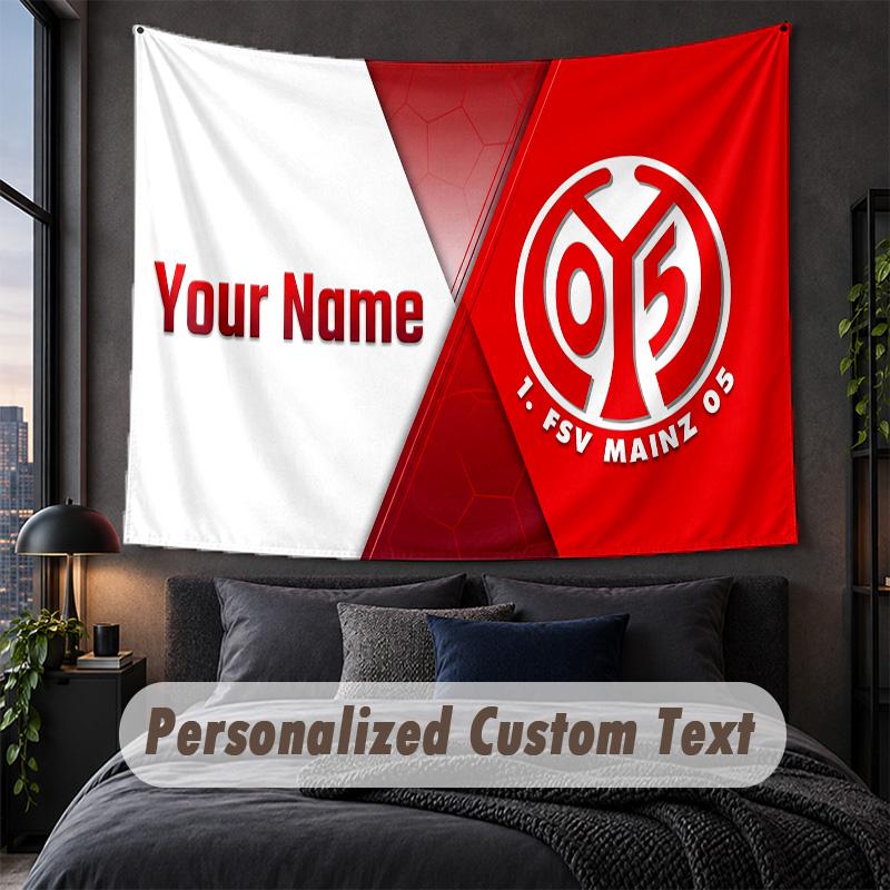 Custom Name Text Tapestry,Mainz 05 Decorative Wall Hanging, Background Tapestry For Home Bedroom