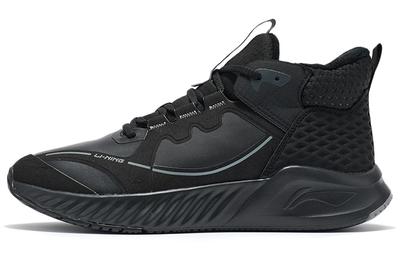 Soft Zero WNTR Comfortable, Fleece Lined Mid Top Running Shoes Men's Black AGLR237-5