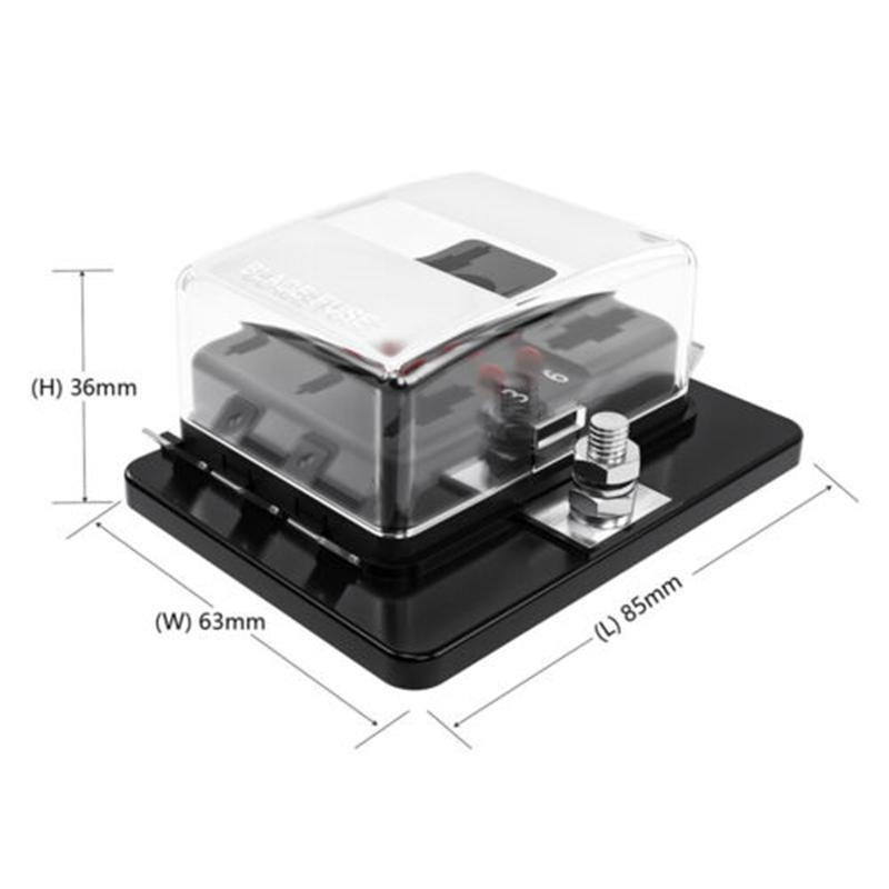 6Ways Blade Fuse Box Block Holder 10-32V Car Boat Marine Fuse Holder Box with LED Warning Light Auto Fuse Connector Switch