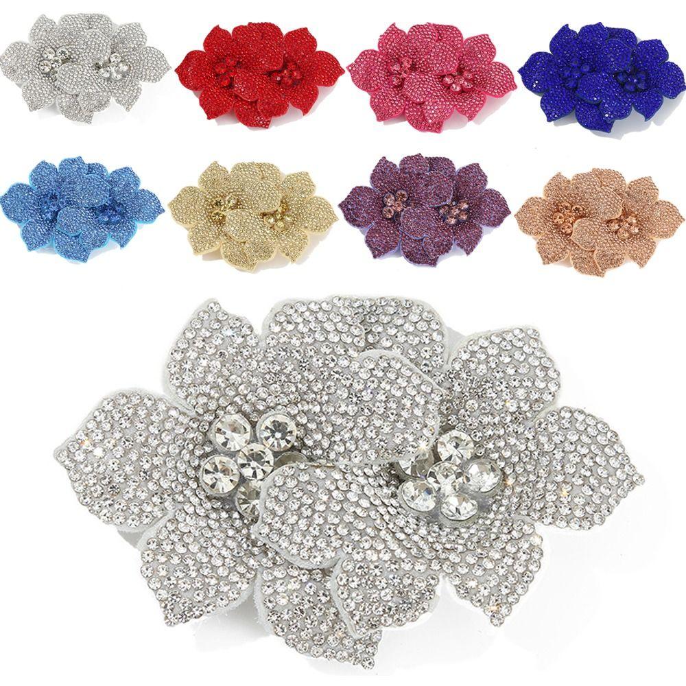 Sparkling Flower Brooch Fabrics DIY Craft Sewing Supplies Rose Brooch Fabrics  Shoe Decoration
