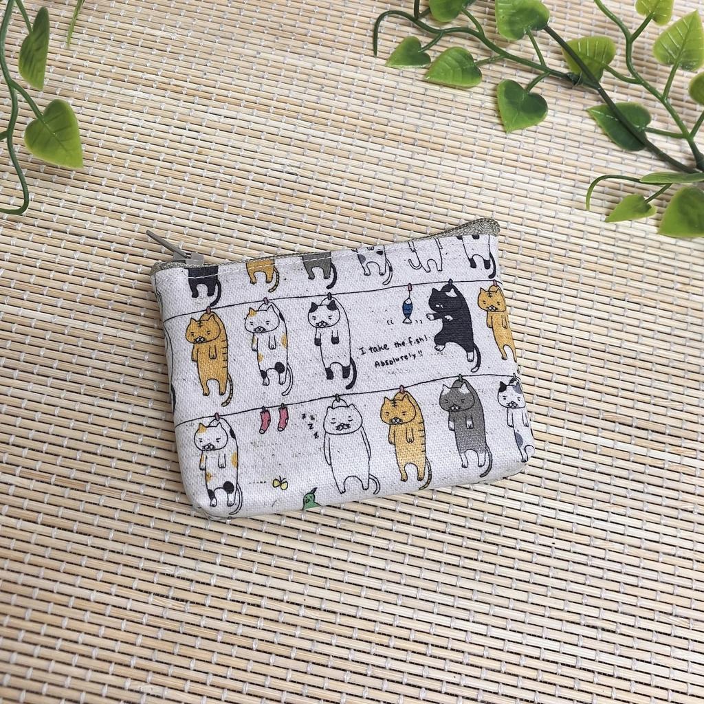 Mini Small Item Makeup Coin Cat Cosmetic Travel Accessory Made In Pouch, Case, Pouch, Cat, Purse, Print, Pouch, Pouch, Pouch, Japan, CW-001 (No-03)