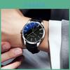 Classic Quartz Mens Watch With Leather Band And 24 Hour Dial For Business Professionals