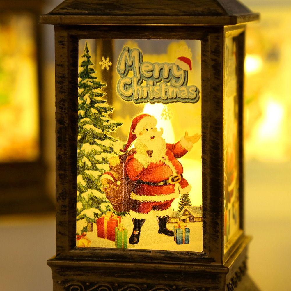 Santa Claus Snowman Glowing Christmas LED Light Portable Cute Xmas Tree Pendant Christmas Castle Exquisite Xmas Decor Party