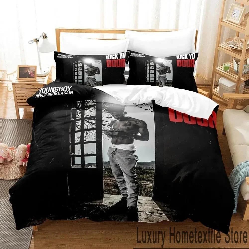 3D Print YoungBoy Never Broke Again Bedding Set Duvet Cover Bed Set Quilt Cover Pillowcase Comforter King Queen Size Boys Adult
