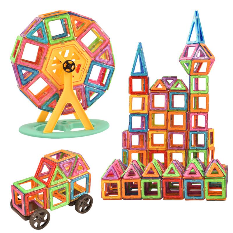 Medium Magnetic Tile Set: Large Particle Building Blocks for Children's Cognitive Education