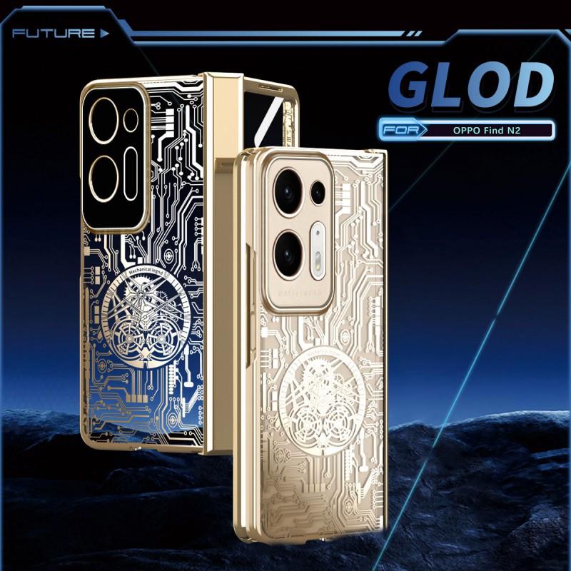 Magnetic Snap-on Case OPPO Find N2 Foldable Phone Electroplated PC Shell With Shockproof Full Coverage