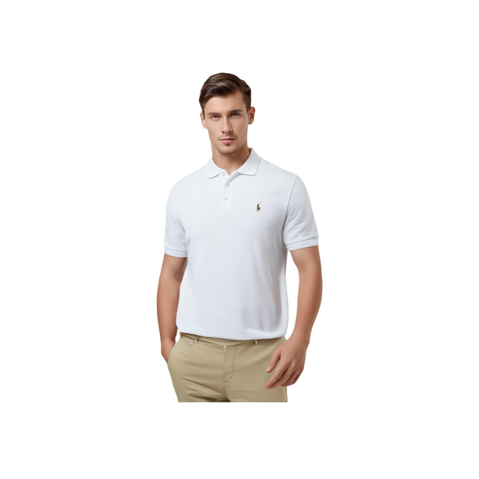 

Polo Ralph Lauren Logo Вышитый Прямой Покрой Рубашка Поло С Коротким Рукавом Мужские Топы Белый 710666999-001 XL