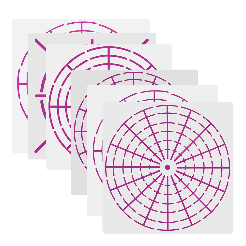 6Pcs Plastic Dot Painting Tool White Target Pattern Reusable Segment Art Projects