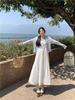 Plus Size French Style Lace Camisole Dress & Sun Protection Cardigan Set