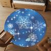 1pc snowflake winter Round Chair mat Area Rug - Non-Slip, Floor Mat for Office, Bedroom, and Indoor Decor c1118027