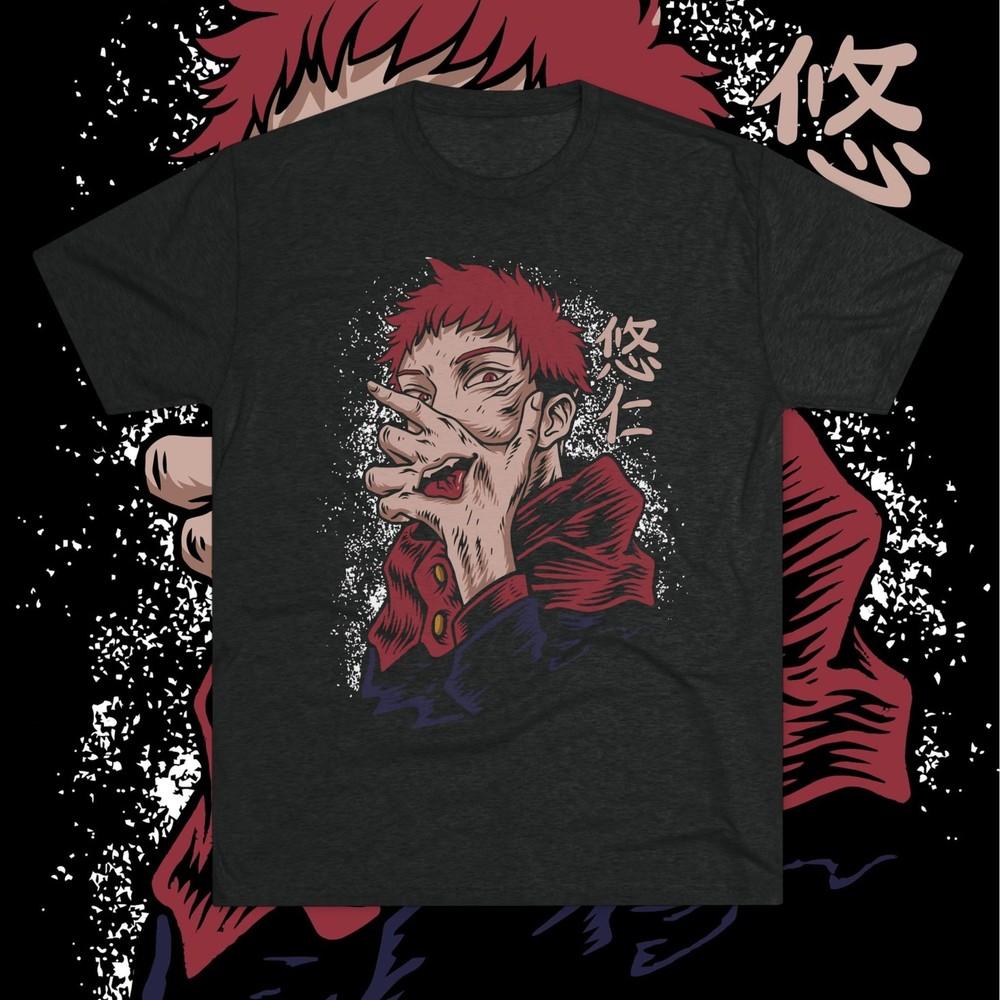 Jujutsu Kaisen Itadori Yuji Tee Anime Triblend Tshirt Graphic Shirt L
