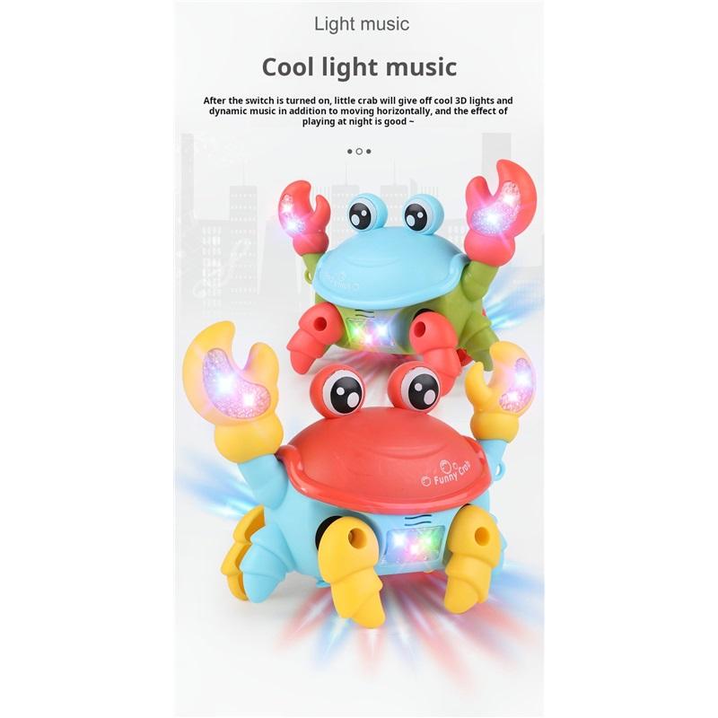 Internet Celebrity Children's Electric Rope Funny Little Crab Toy Sound And Light 3d Projection Crawling Toy