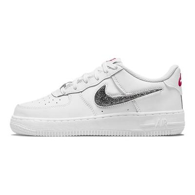Air Force 1 LV8 GS Weiß Schwarz Kinder Turnschuhe Very-Berry Metallic-Silber DC9651-100