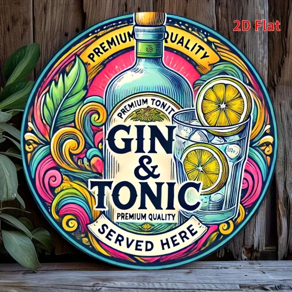D Printed Gin Tonic Wall Mural Suitable for Homes Bars Durable Art Ideal Gift Perfect for Gin Bars Room Decoration