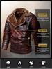 2022 Winter Slim Middle-aged & Elderly Men's Fur-Lined Leather Motorcycle Jacket
