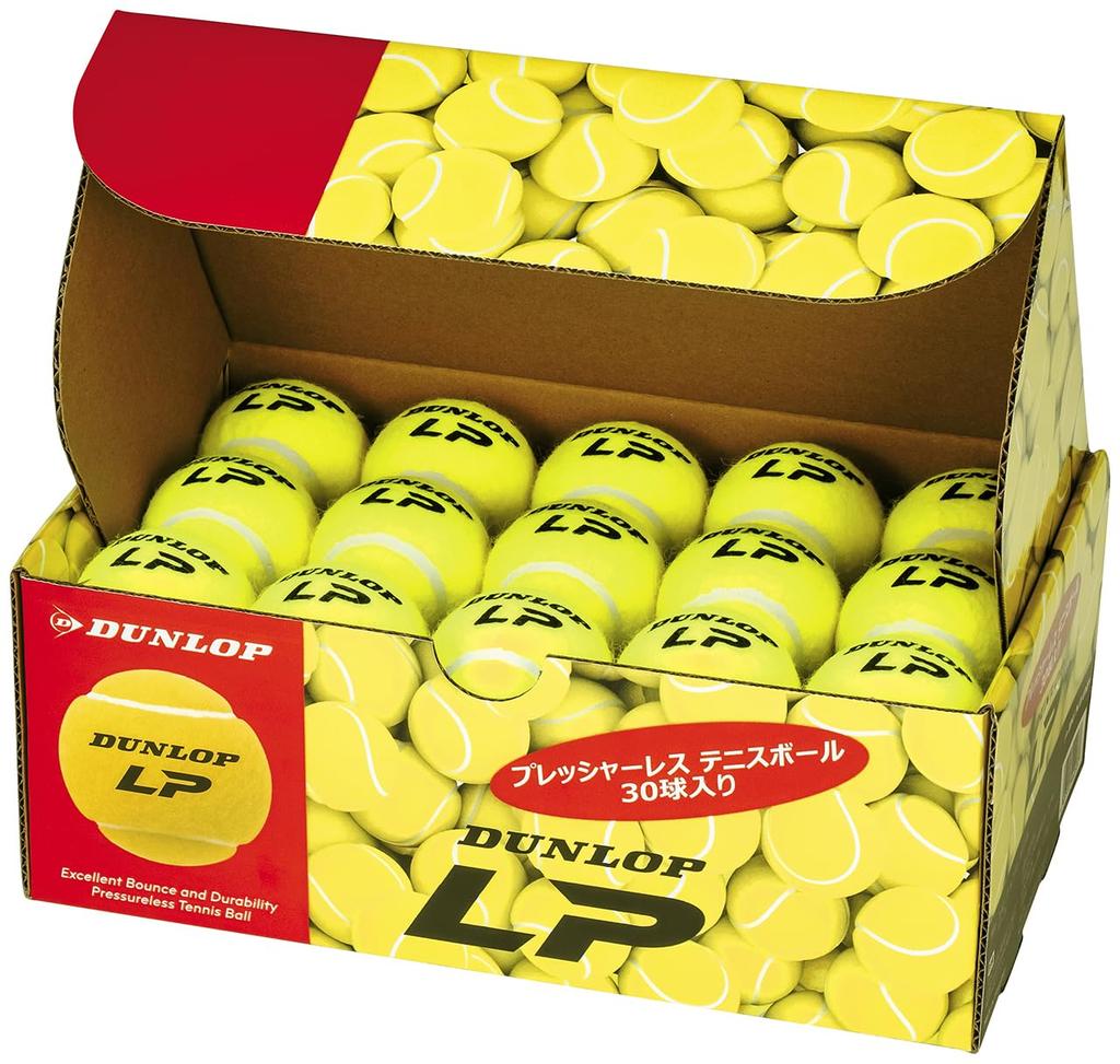 Dunlop Hard Tennis Balls DUNLOP Balls 30 Balls X 1 Box DLP30BOX Yellow (DUNLOP) (DUNLOP LP) Non-Pressure (30 Balls)