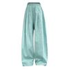 Spring and Summer Solid Color Casual Pants for Girl Elastic Waist Straight Pants Loose Breathable Wide-leg Pants Children's Summer Trousers