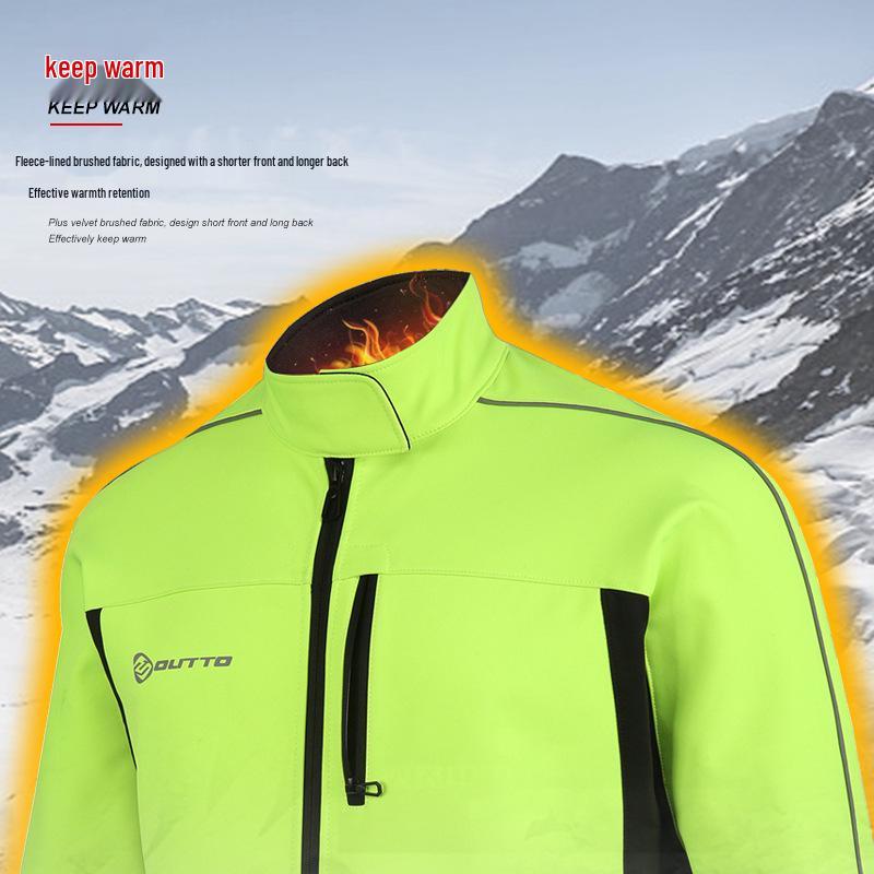 Men's Long Sleeve Fleece Cycling Jersey for Autumn/Winter