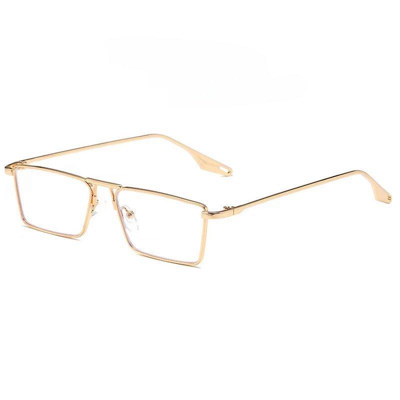 

The same gold silk small square glasses women s high intelligence sense plain face pure desire flat mirror anti-blue light can be matched with myopia flat glasses золотой