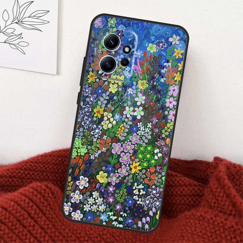 Buntes Blumenmalerei Kunstetui Für Xiaomi Redmi Note 13 9 10 11 12 14 15 Pro Plus Hülle Für Redmi 15 C 12C 13C 14C 10C