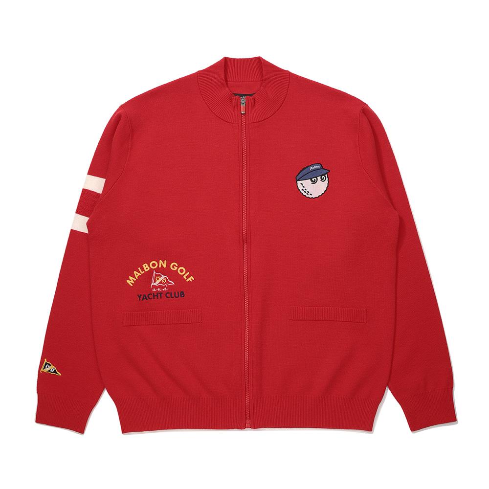 Malbon Golf Knit Full-Zip Jacket Red (Man)